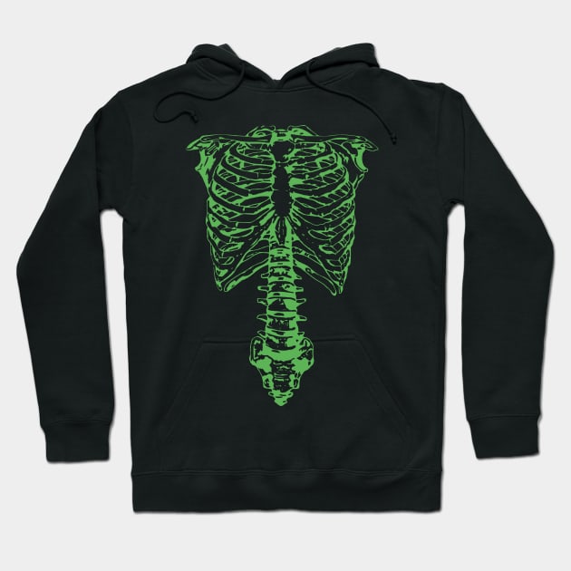 green ribcage spinal tap Hoodie by Genetics art